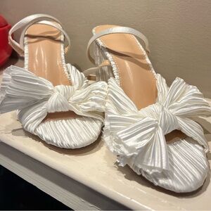 Chic White Bow Women's Heels